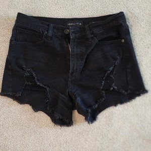 Black jean shorts